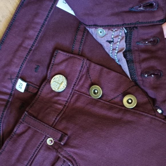 McGuire Maroon High Waisted Straight Leg Jean BBB - Picture 4 of 5